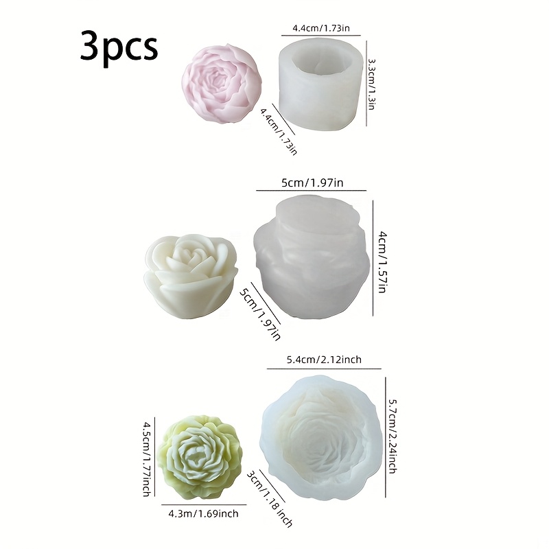 Soap Making Gel - Juego de 3 moldes de silicona